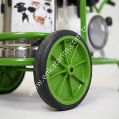 Yeşil renkli, büyük, sağım makinesi tekerleği, 300 x 60 mm