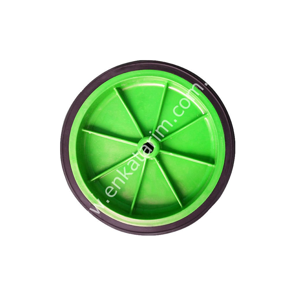 Yeşil renkli büyük süt sağım makinesi tekerleği, 300 x 60 mm