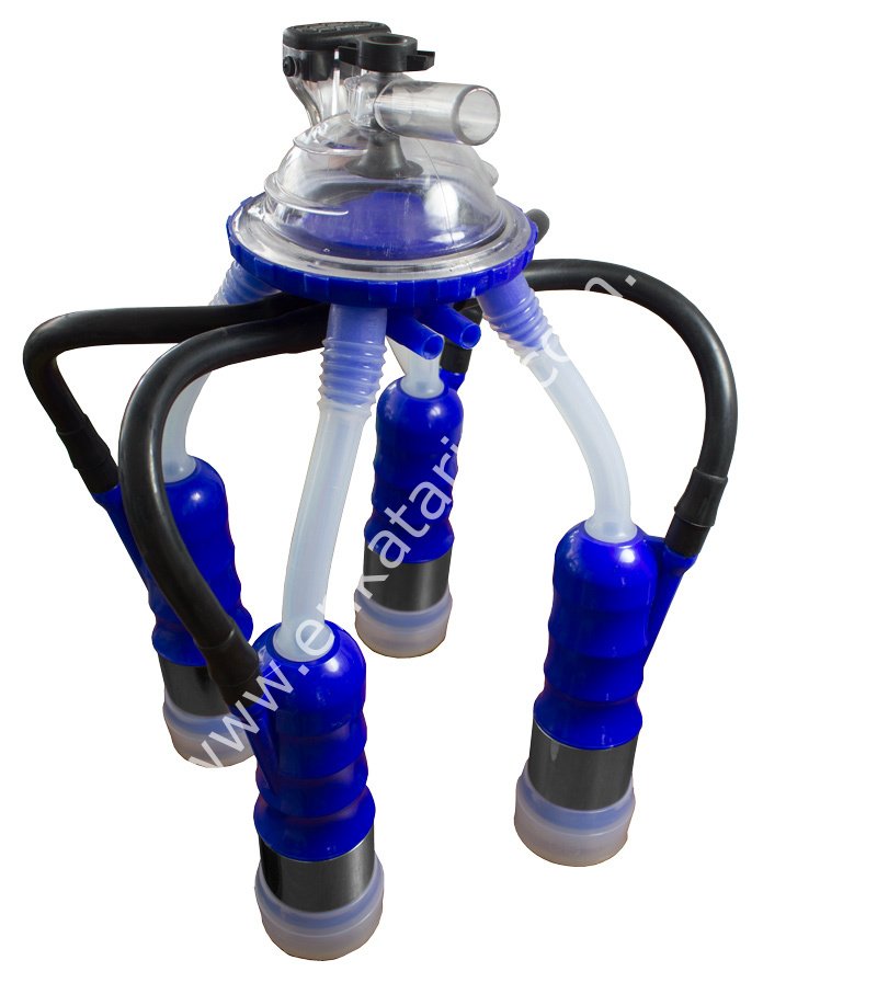 Uzun silikon Alfa tipi memelikli mavi plastik kılıflı Ø 17 mm 200 ccm inek pençeli inek sağım demedi