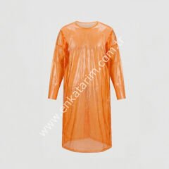 Turuncu renkli tek kullanımlık önlük, 50 adet