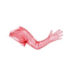 Kırmızı renkli suni tohumlama eldiveni, tek kullanımlık 100 adet