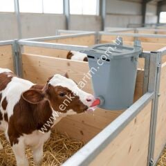 8 lt buzağı emzirme kovası seti, gri renkli