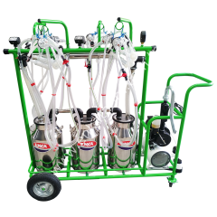 3 güğümlü 8 sağımlı, güğümden güğüme sağımlı, damlama yağlı, krom güğümlü süt sağım makinesi, koyun için