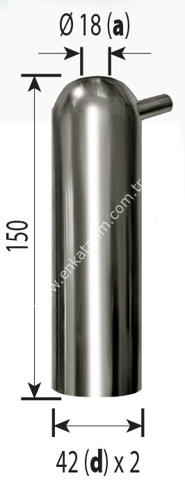 Paslanmaz memelik kılıfı, 18 x 42 mm