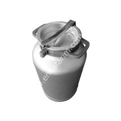 10 lt alüminyum alt çemberli yandan saplı kilitli kapaklı alüminyum süt güğümü, Ø 180 mm ağızlı