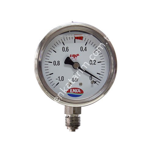 63 mm gliserinli vakummetre, keçi sağım makineleri için