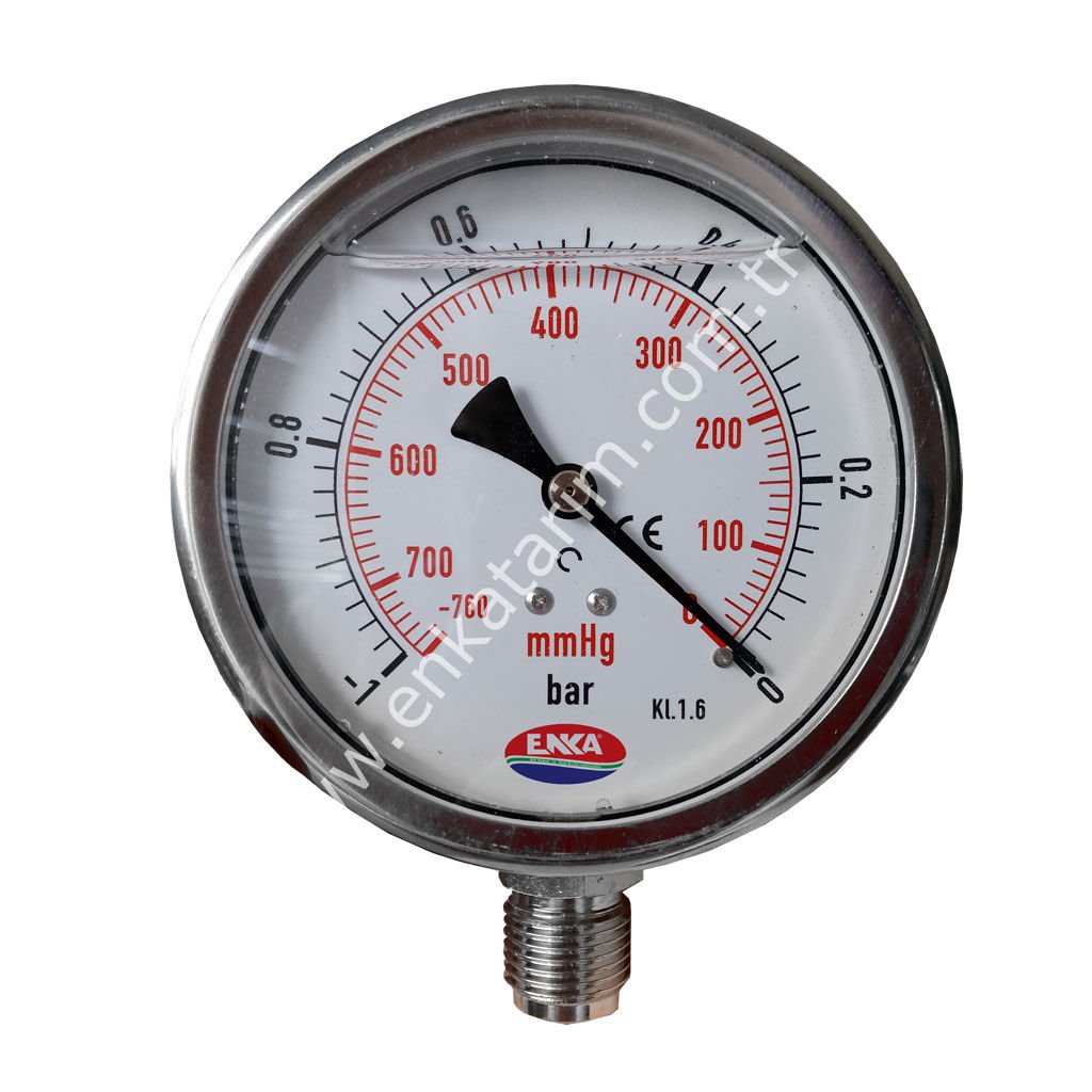 100 mm gliserinli vakummetre, keçi sağım makineleri için